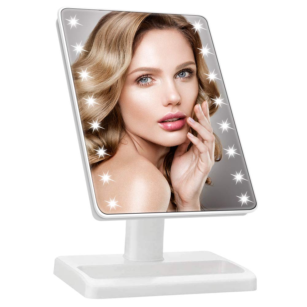 Hi-ERA Professional 13 Inch Makeup Vanity Mirror with Lights, New Version Large Led Lighted Light up Beauty Mirrors Touch Screen Portable Travel Tabletop Cosmetic Mirror