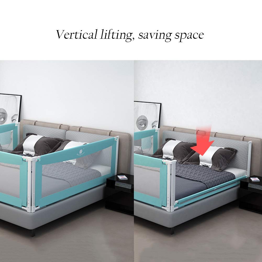 2 2m 2 2m B07plcr8bs Length Length さいず サイズ 携帯用ベッド の柵の緑 幼児の赤ん坊および子供のための安全保護の監視 単一ボタンのベッドの監視 縦の持ち上がること ベッドフェンス ベッドガードフェンス 当店一番人気