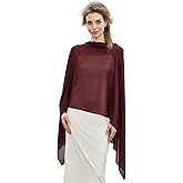 BEAUZSUZSANA Chiffon Cape Shawl Wrap Scarf 3 Ways to Wear Elegant Sheer Capelet for Evening Dresses Weddings Parties