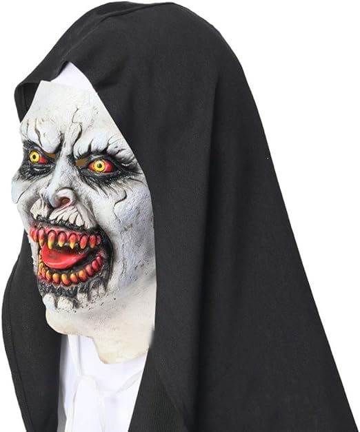 Xcoser The Nun Mask With Hood For Adult Scary Horrible Halloween Mask Amazon Ca Clothing Accessories