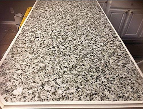 UPREDO White Grey Marble Paper Granite Look Vinyl Counter Top Vinyl Peel-Stick Shelf Liner Wallpaper Funitures Decor Sticker Paper17.7inch by 100inch