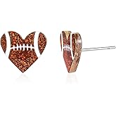 Creative Ball Sports Shiny Stud Earrings Glitter Acrylic Basketball Volleyball Baseball American Football Ball Game Stud Earrings for Women