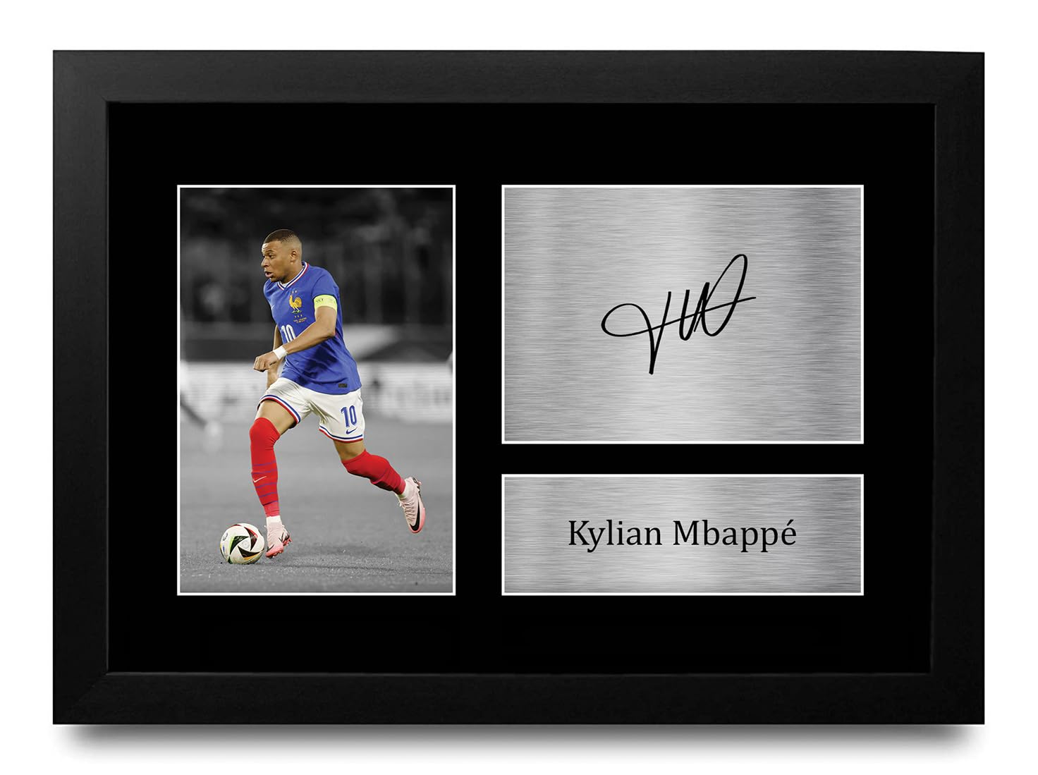 HWC Trading A4 FR Kylian Mbappe France Gifts Printed Signed Autograph Picture for Fans and Supporters - A4 Framed