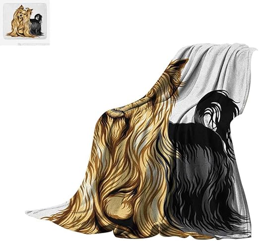Amazon Com Yorkie Throw Blanket Realistic Drawing Long Haired
