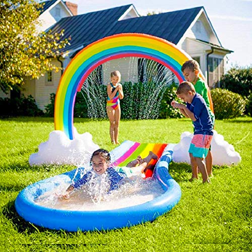Rainbow Sprinkler Outdoor Inflatable Pools Summer Fun Outside Backyard Family Water/Birthday Party Toy for Children Infants Toddlers,Boys, Girls and Big Kids