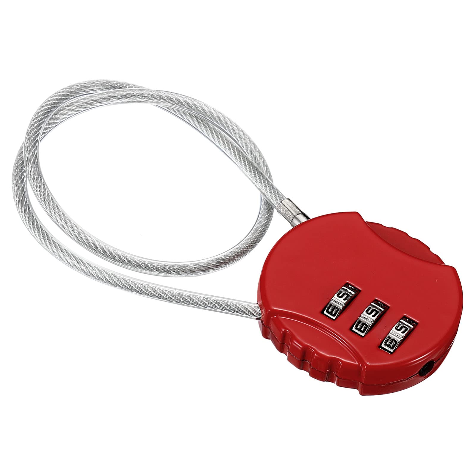 PATIKIL Combination Lock 12 Inch, 3 Digit Outdoor Waterproof Code Padlock with Wire Rope for Luggage Gym Locker Fence Toolbox Backpack, Red