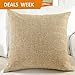 HOME BRILLIANT Decor Lined Linen Square Throw Cushion Pillowcase Cover for Couch, 18
