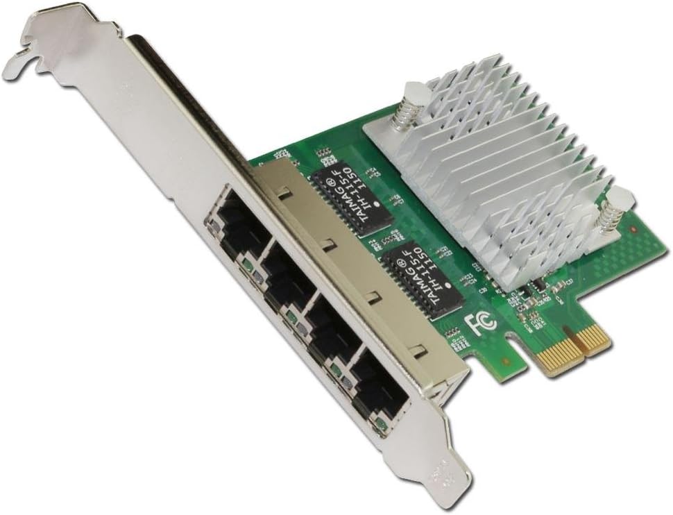 PCIE X1 Quad Port 10/100/1000Mbps Gigabit Network Card Server Adapter LAN Intel I350