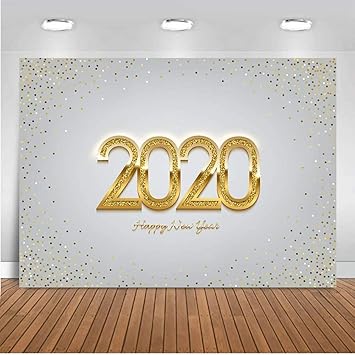 Amazon Com Happy New Year 2020 Photography Backdrop White New