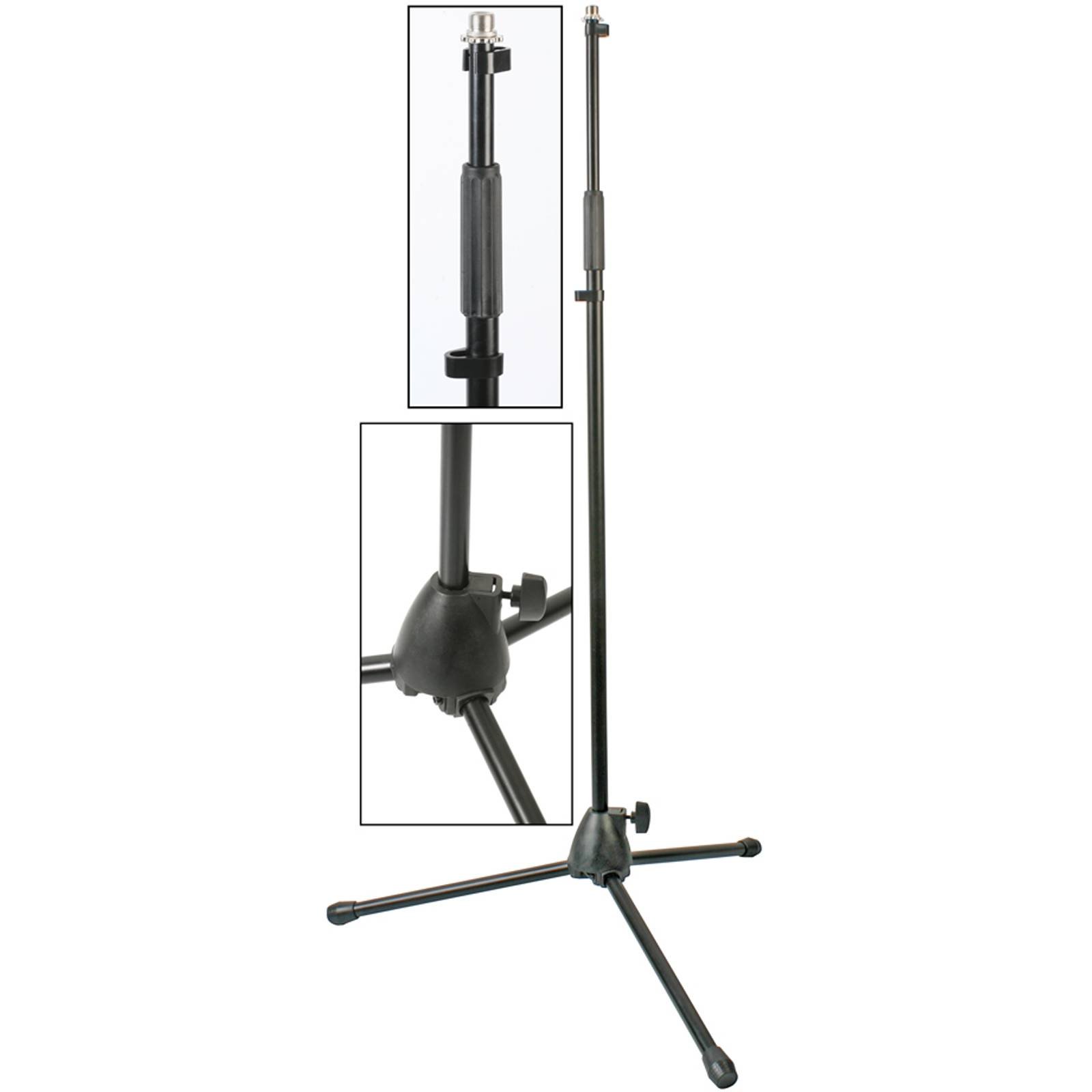 Pulse Pro Straight Mic Stand with Cable Clips - Heavy Duty