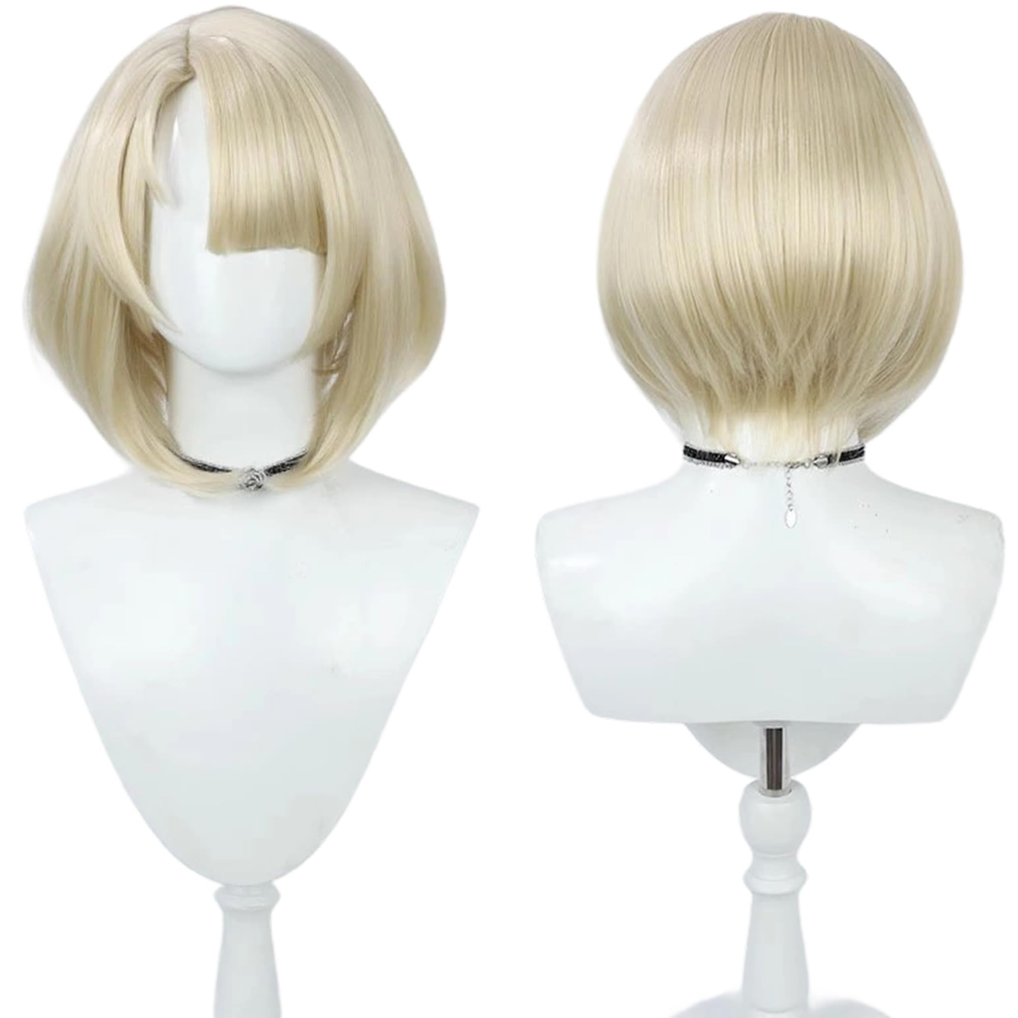 Blonde Bob Short Straight Cosplay Wig with Heat Resisitant Synthetic Hairs for Women Halloween Comic Con Replacement Wigs — image 1