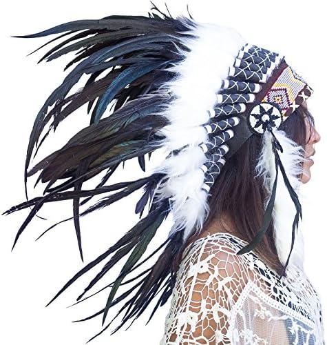 The Sounding Iron Feather Headdress | Native American Indian Style | Many Colors