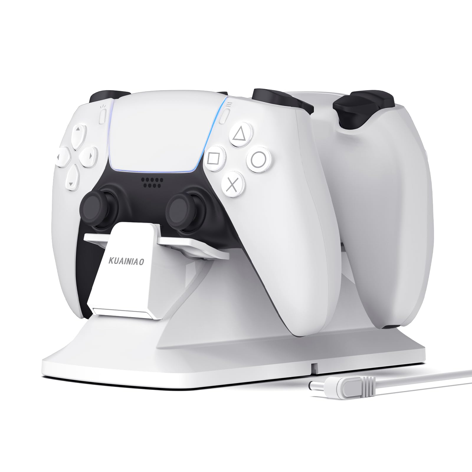 Photo 1 of PS5 Controller Charging Station, Dual Controller Charging Dock for Playstation 5 with Fast Charging 5V/2A Type-C Cable, Overcharge Protection Function, PS5 Charging Station, White
