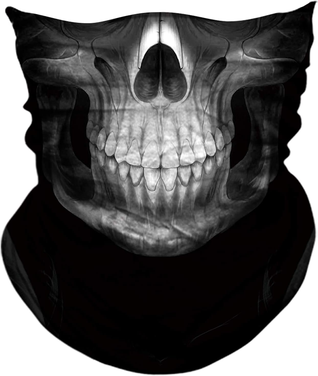 AXBXCX Skull Skeleton Face Mask Ghost Neck Gaiter Headband Raves Halloween