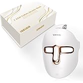 SDKWDH Red Light Therapy for Face, Led Face Mask Light Therapy, Anti-Aging Infrared Therapy for Wrinkles, Fine Lines, 7-1 Colors LED Facial Skin Care Mask, Gold