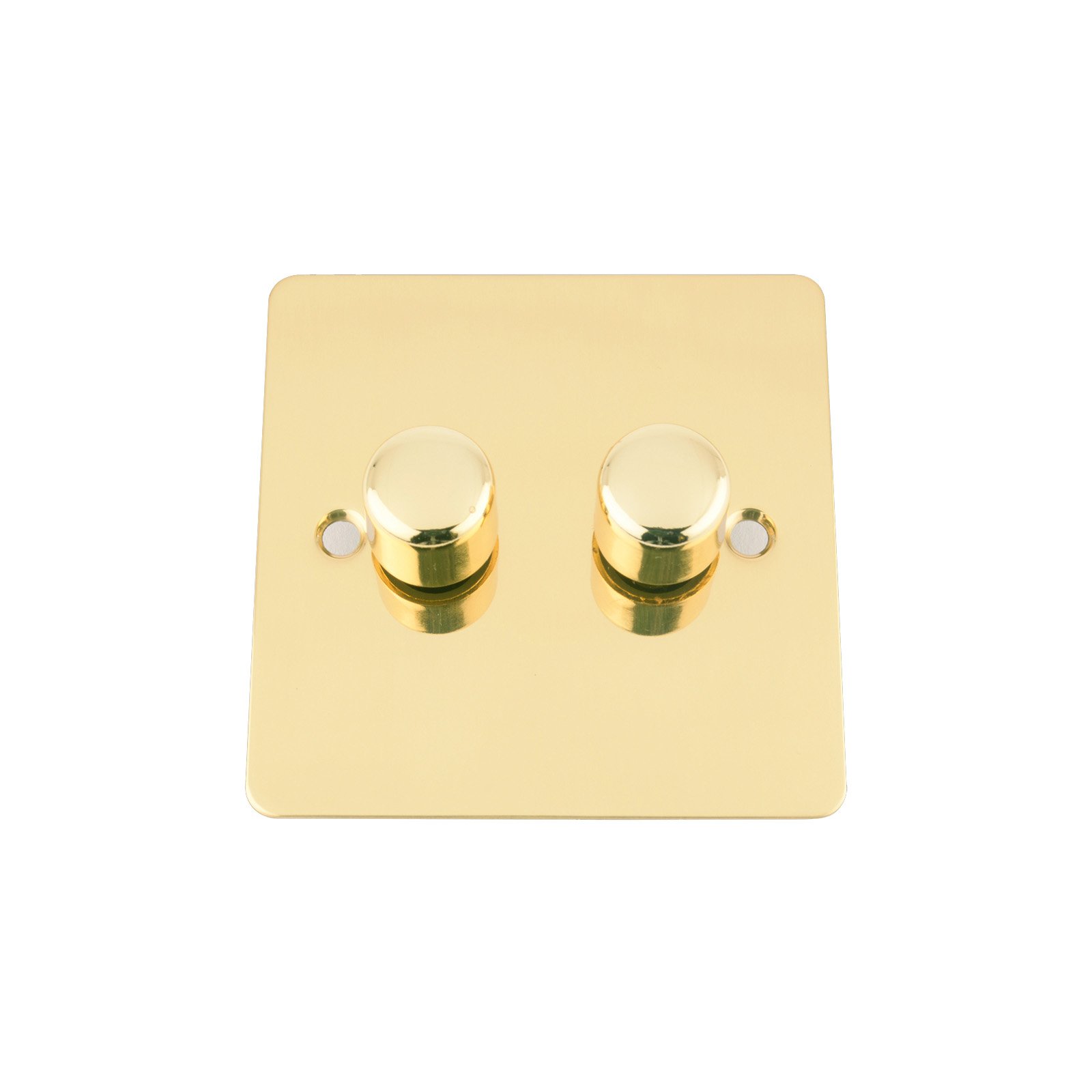 A5 10 Amp Light Dimmer Switch 2 Gang 2 Way 400W - Flat - Polished Brass