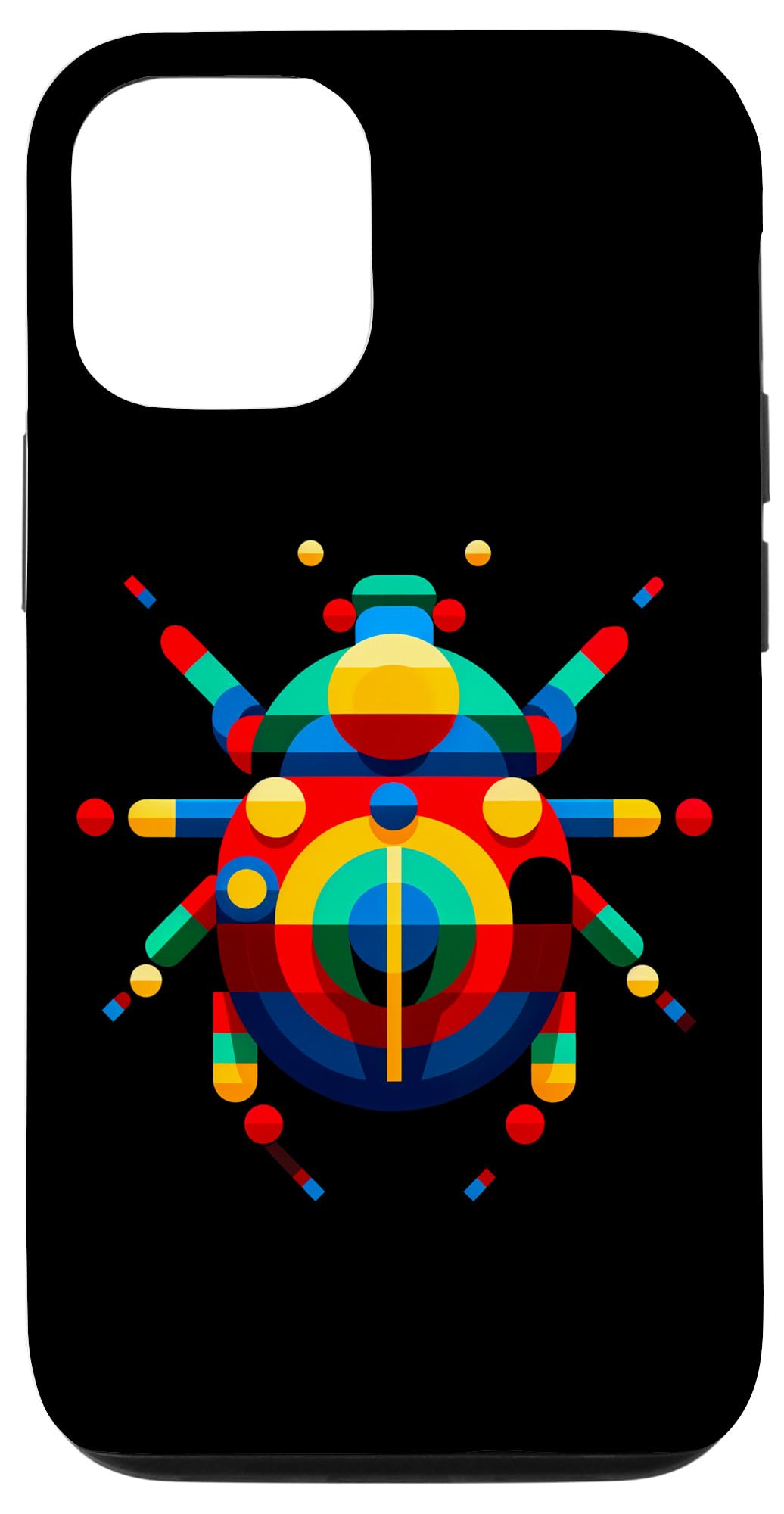 iPhone 15 Modern Geometric Minimalism Illustration Dung Beetle Graphic Case