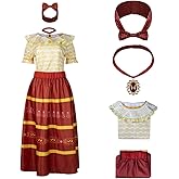 PAINEOMN Mirabel Dolores Pepa Luisa Costume Dress for Women Adult Madrigal Family Cosplay Outfit for Halloween
