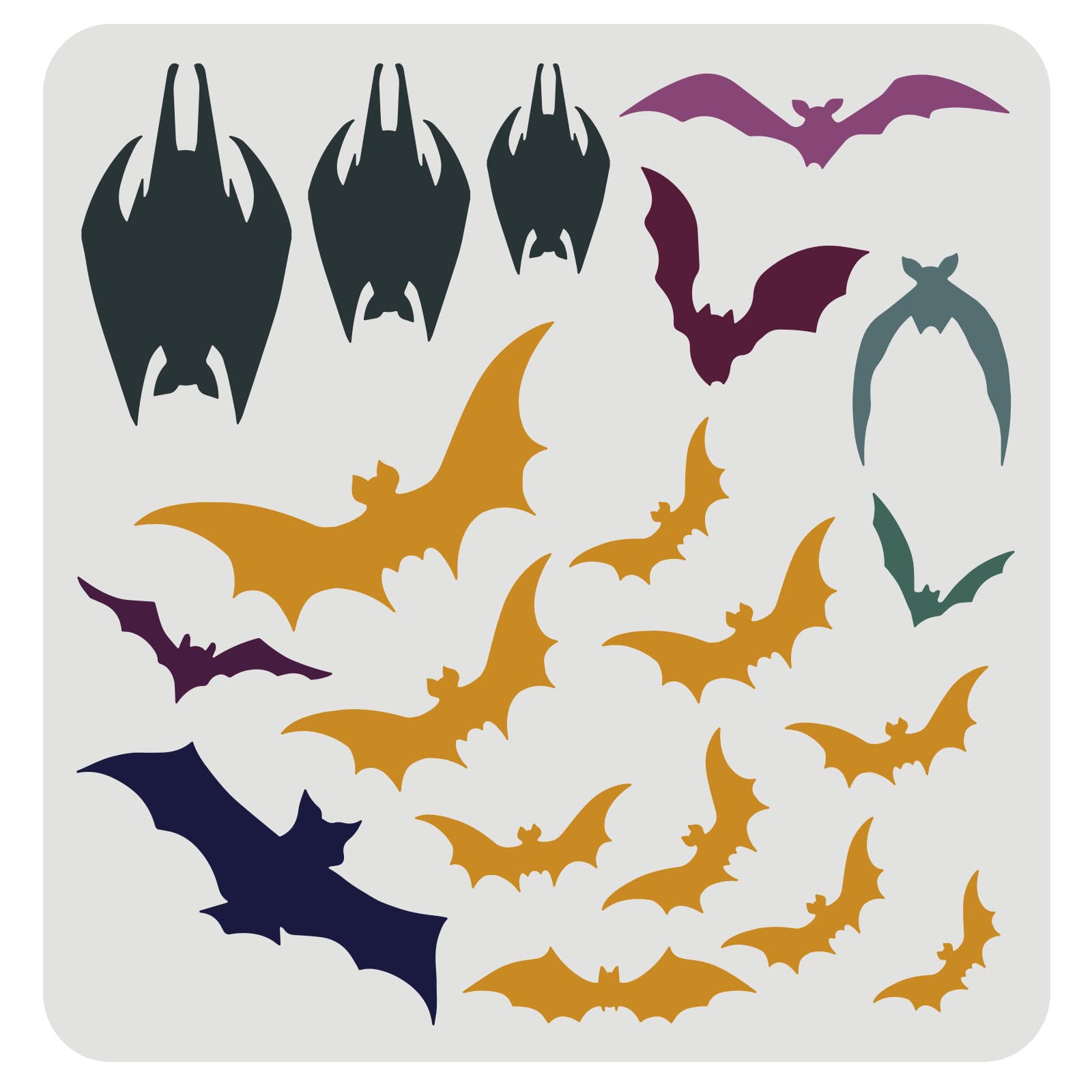 FINGERINSPIRE Halloween Bats Stencil 30x30cm Reusable Halloween Theme Drawing Template Plastic Scary Bats Pattern Stencil for Painting on Wall, Canvas, Tile, Furniture and Paper