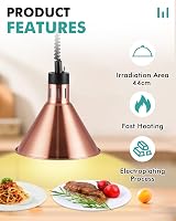 YJINGRUI Commercial Food Heat Lamp 250W Infrared Warmer Adjustable Height view 6