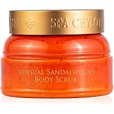 Spa Ceylon SENSUAL SANDALWOOD Body Scrub | Exfoliates with Vetiver, Virgin Coconut, and Sandalwood | Ideal Spa Gift for Pampering | 225g