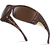 Xagger Wrap Around Oversized Sport Polarized Sunglasses for Men TR90 Frame Driving Fishing Sun Glasses