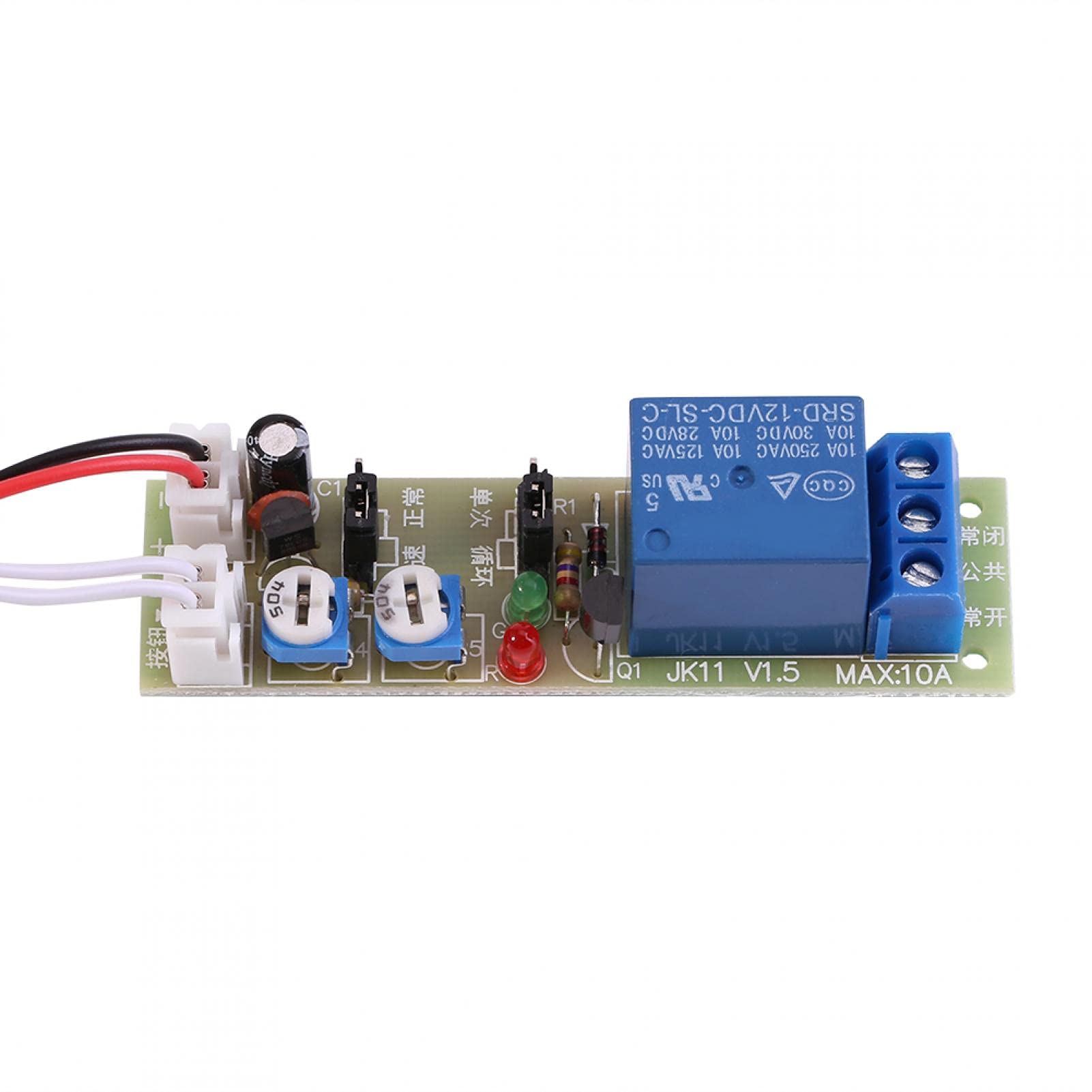 Timer Relay Module, Timer Switch Delay Relay Module, Adjustable Infinite Cycle Timer Delay On/Off Switch Relay Module (DC12V,0-60min)