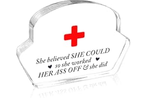 GREATINGREAT Gifts for Nurse, Thank You Gift Nurse Week Day for Nurse Birthday Graduation Gift Acrylic Keepsake Office Desk Plaque Sign Decorations Idea Gift for Women Men Nurse Medical Student RN Nurse