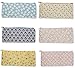 Blue Panda Cute Floral Zipper Pencil Makeup Pouch Bags, 9 x 4 Inches