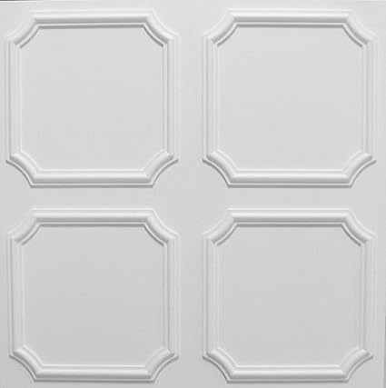 Decorative Laminated Polystyrene Ceiling Tiles Panels Styl White
