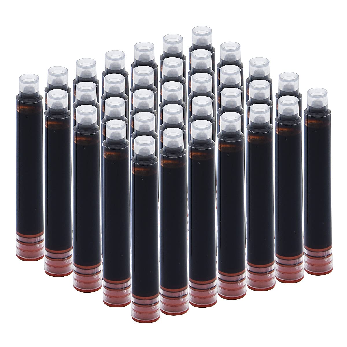 SIPLIV 35 PCS Ink Cartridges, 3.4 mm Bore Diameter Fountain Pen Calligraphy Pen Refill Ink Cartridges - Brown