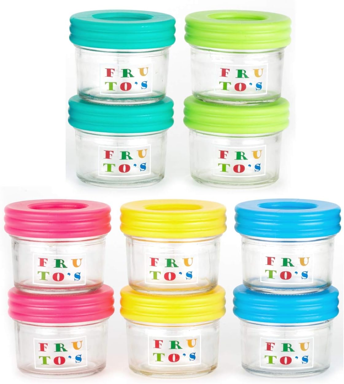 Premium VIALS Vidrio bebé contenedores para Alimentos el Juego