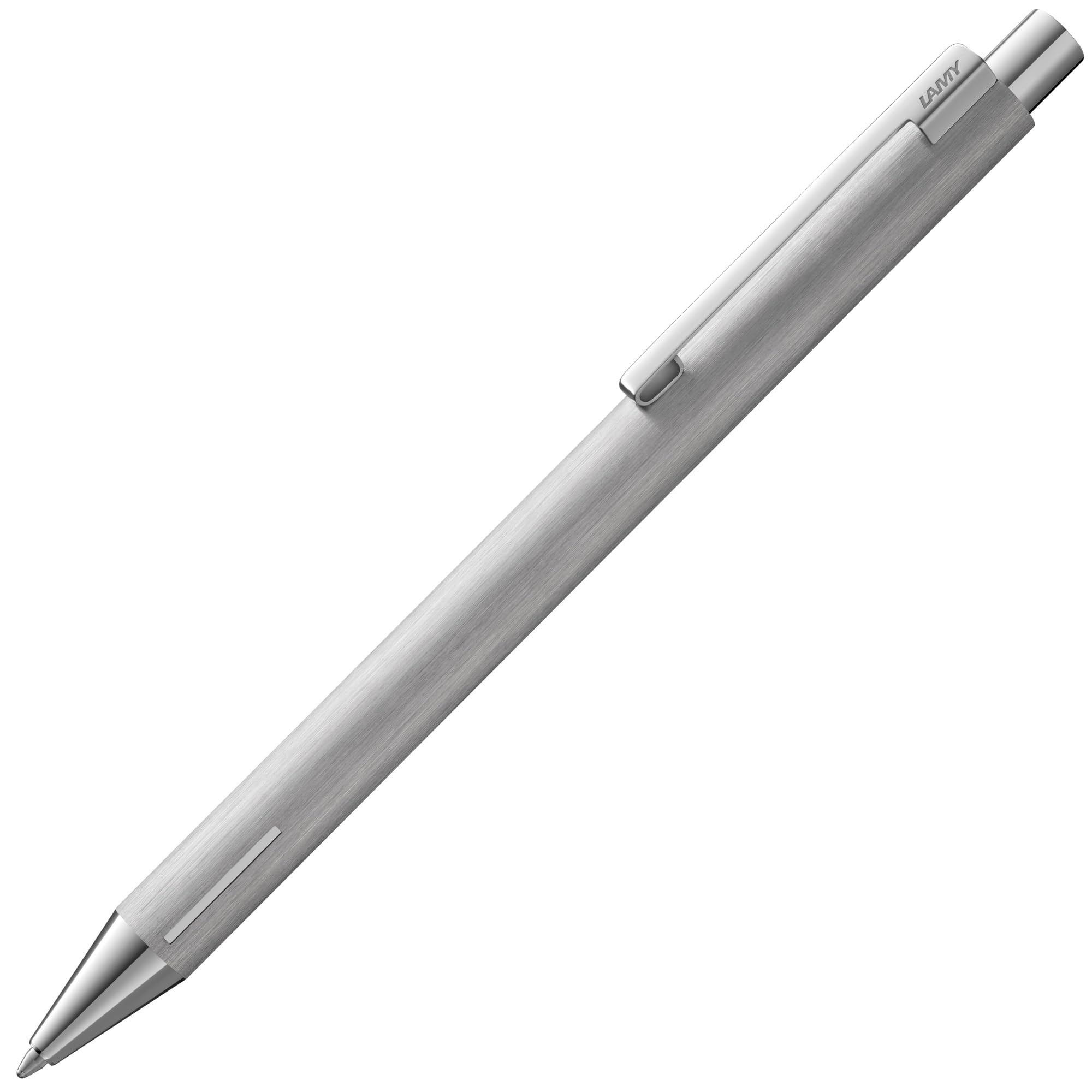 Lamy econ brushed ballpoint pen - functional ballpoint pen with stainless steel body - curved clip & innovative grip zone - incl. large capacity refill M 16 in line width M in black