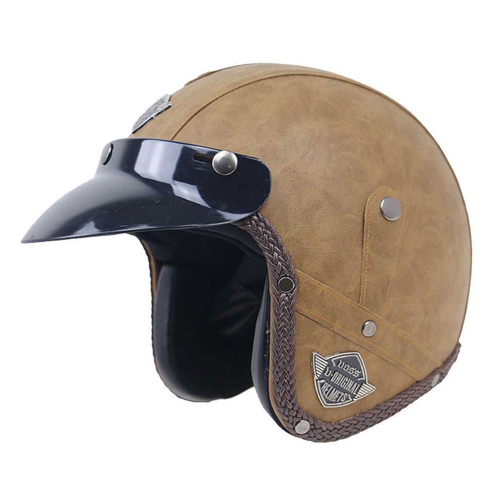 Baoblaze Casco Moto Stile Vintage Elegante In Cuoio Universale Moto Cafe  Racer #4 L Auto e Moto Caschi tomorrowshope.tv
