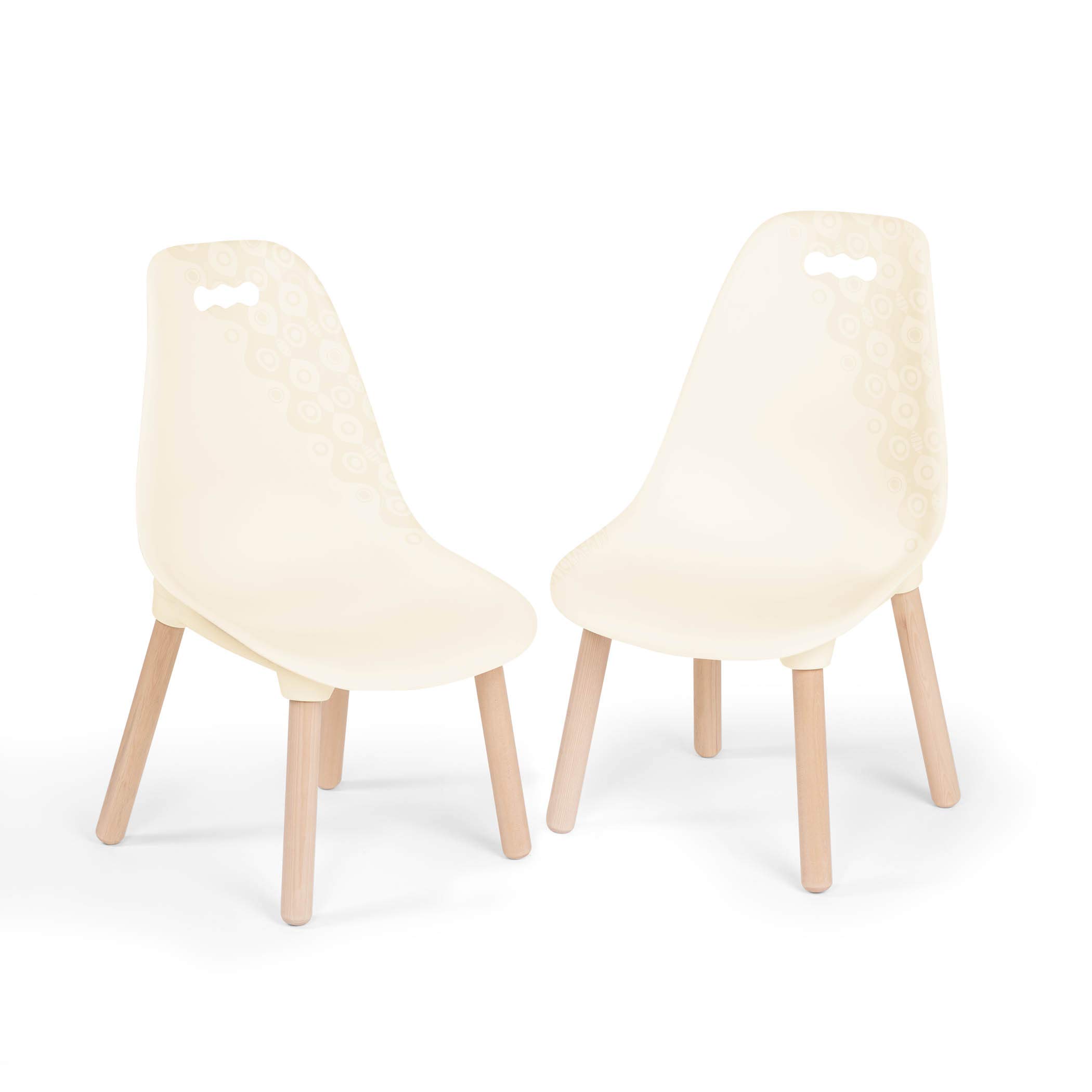 B. toys – Chairs For Kids – 2 Chairs – Wooden Legs – Furniture For Kids – Kid Century Modern: Chair Set – Ivory – 3+ Years