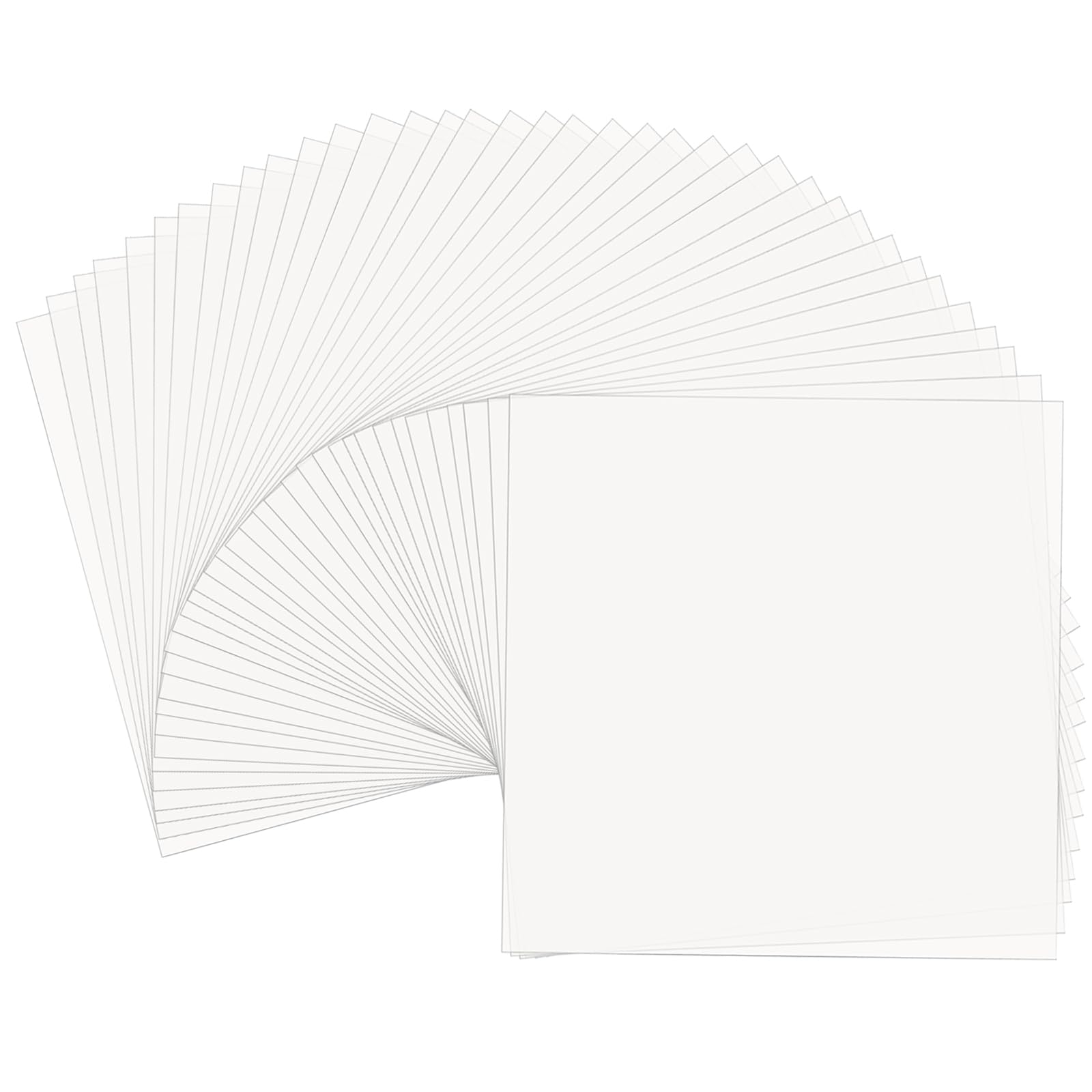 ZEONHAK 50 Pcs 10 Mil Blank Stencil Sheets,0.25mm x 30cm Square Translucent Stencil Material Sheet for Stencils, Crafts