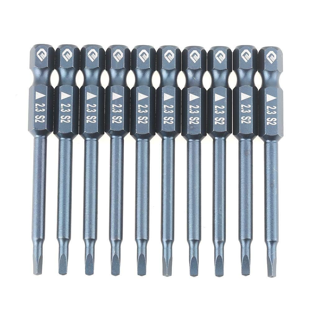 10pcs Magnetic Triangle Head Screwdriver Bits,1/4inch Shank 65mm S2 Alloy Steel Triangle Head Screwdriver Bits Set H6.3x65mmx2.3