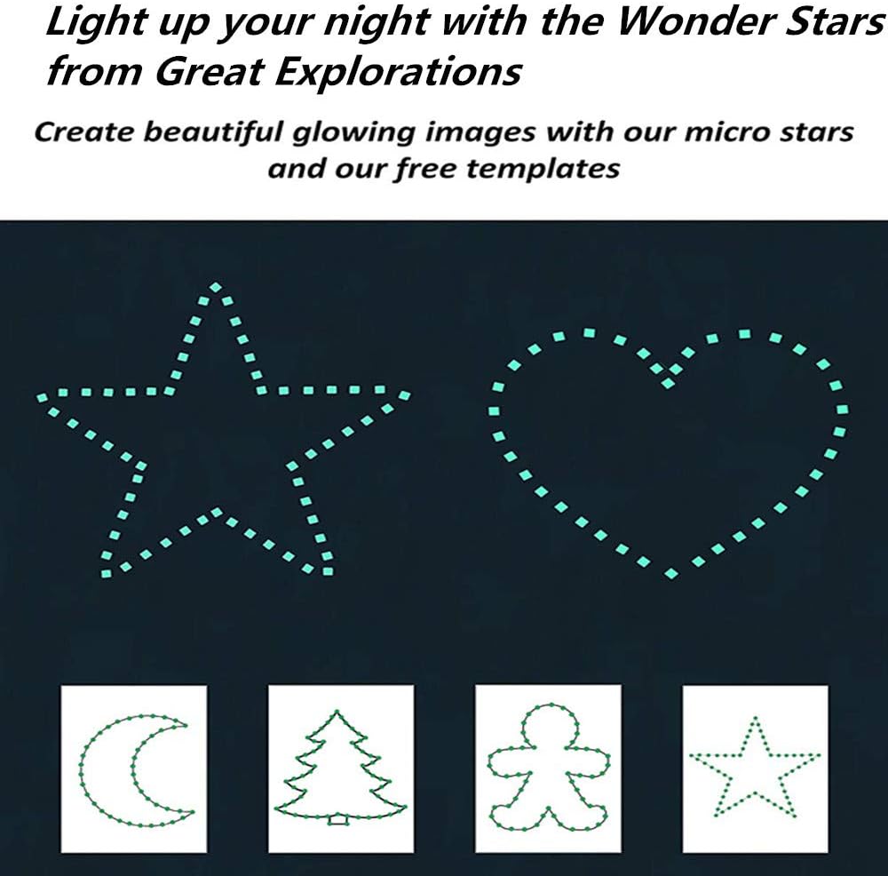 Aooyaoo Glow in The Dark Stars Wall Stickers, Glowing Stars for Ceiling and Wall Decals, 3D Glowing Stars,Excluding The Moon，Perfect for Kids Bedding Room or Party Birthday Gift(452Pcs, Green): Arts, Crafts & Sewing