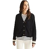 Nautica Womens Button Long Sleeve Cardigan Cable V-Neck Sweater