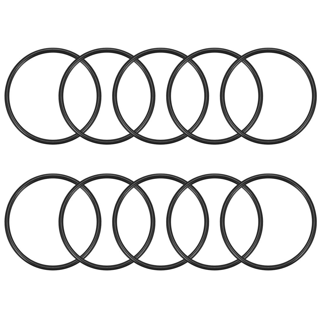 sourcing map Nitrile Rubber O-Rings 44mm OD 39.2mm ID 2.4mm Width, Metric Sealing Gasket, Pack of 10