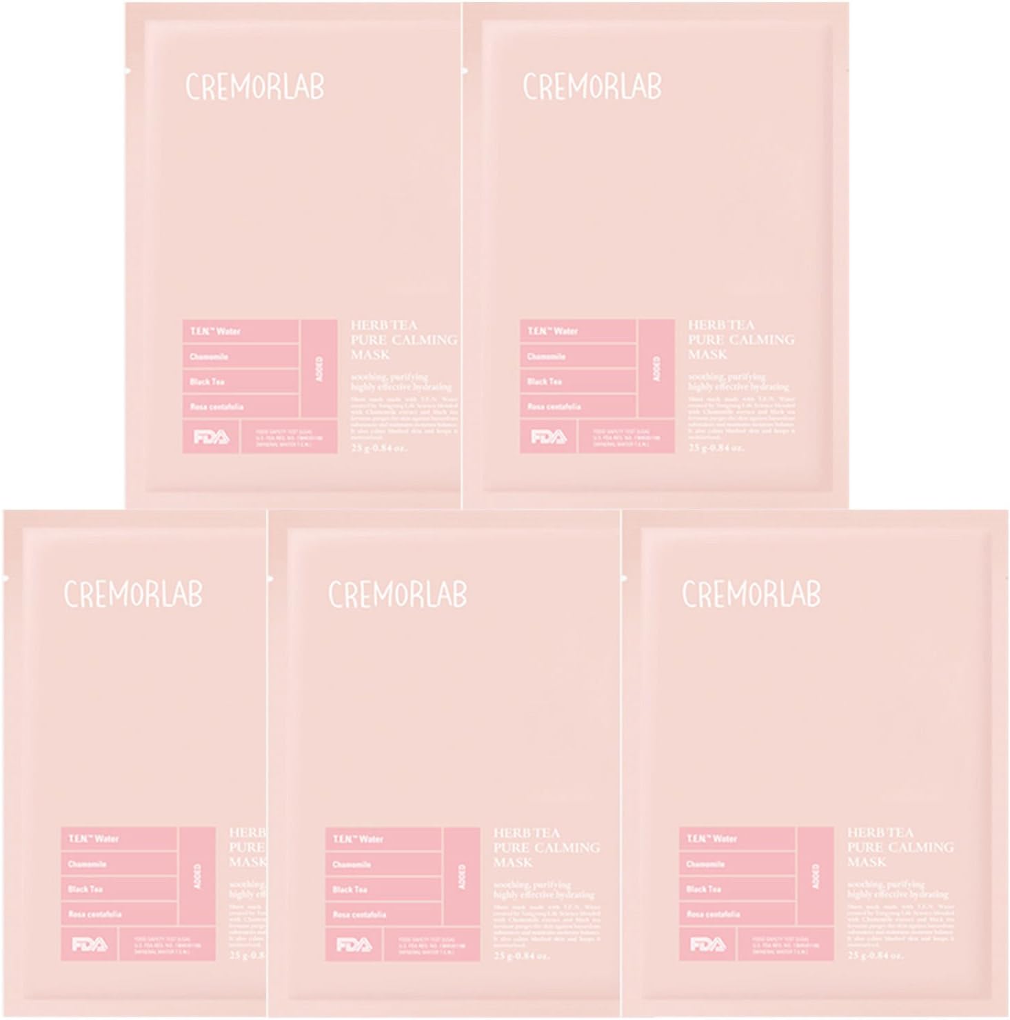 25g * 5ea : Cremorlab Herb tea pure calming mask Moisture New Korean Cosmetic