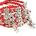 RufnTop Lucky Red String and Red Evil Eye Hamsa Hand,4 Leaf Clober, Saint Benedict, Elephant Bracelet(Lucky Evil Eye01 Pack of 4 PCS)