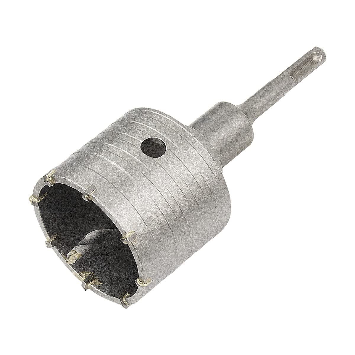 Meccion Carbide Hole Saw Drill Bit, Tungsten Tips Hollow Hole Cutter for Brick, Concrete, Cement Stone Wall (70mm+110mm SDS Plus Adapter)