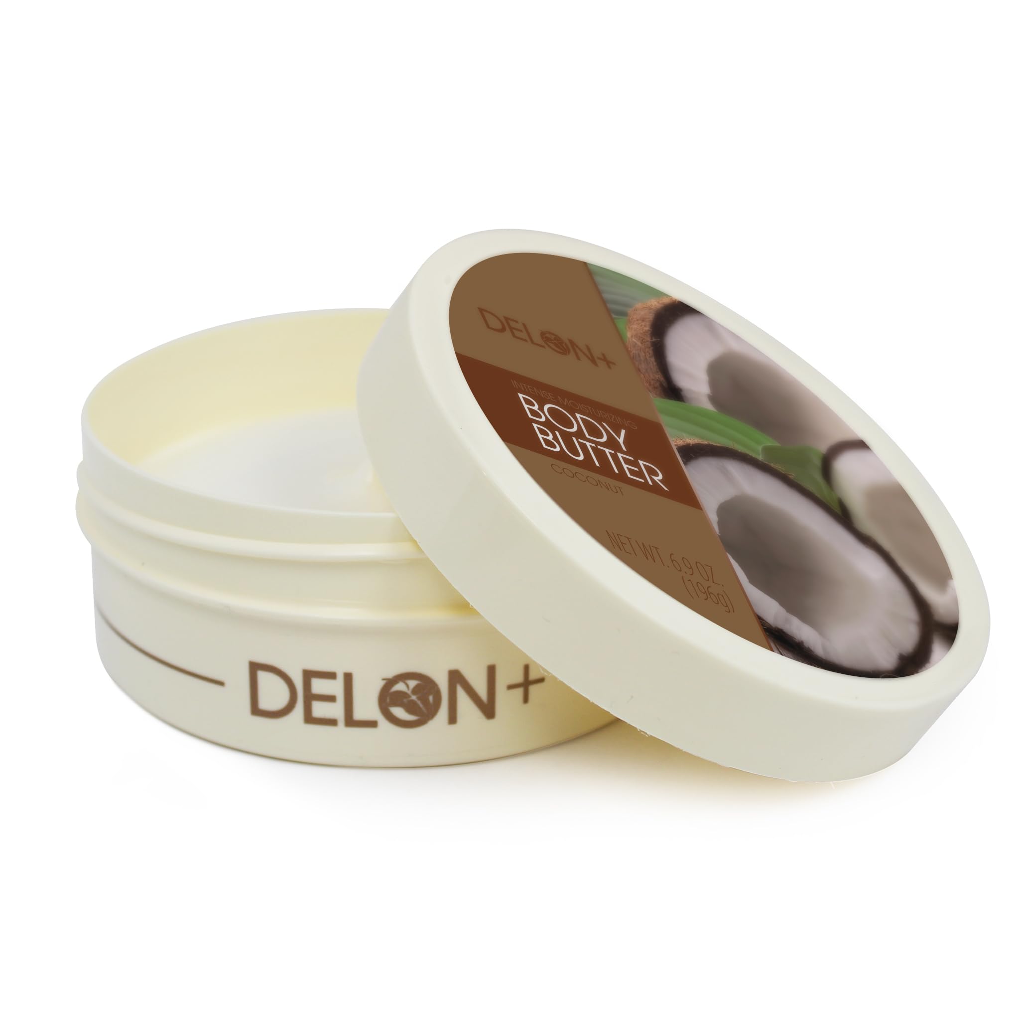 DELON Intense Moisturizing Body Butter, Coconut with Coconut Oil, 6.9 oz (Pack of 4)