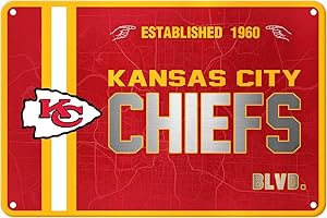 ZYJTEK Football Mancave Metal Street Sign, 8" x 12" Red Design Wall Decor Sign Great for Man Cave, Bed Room, Office, Home