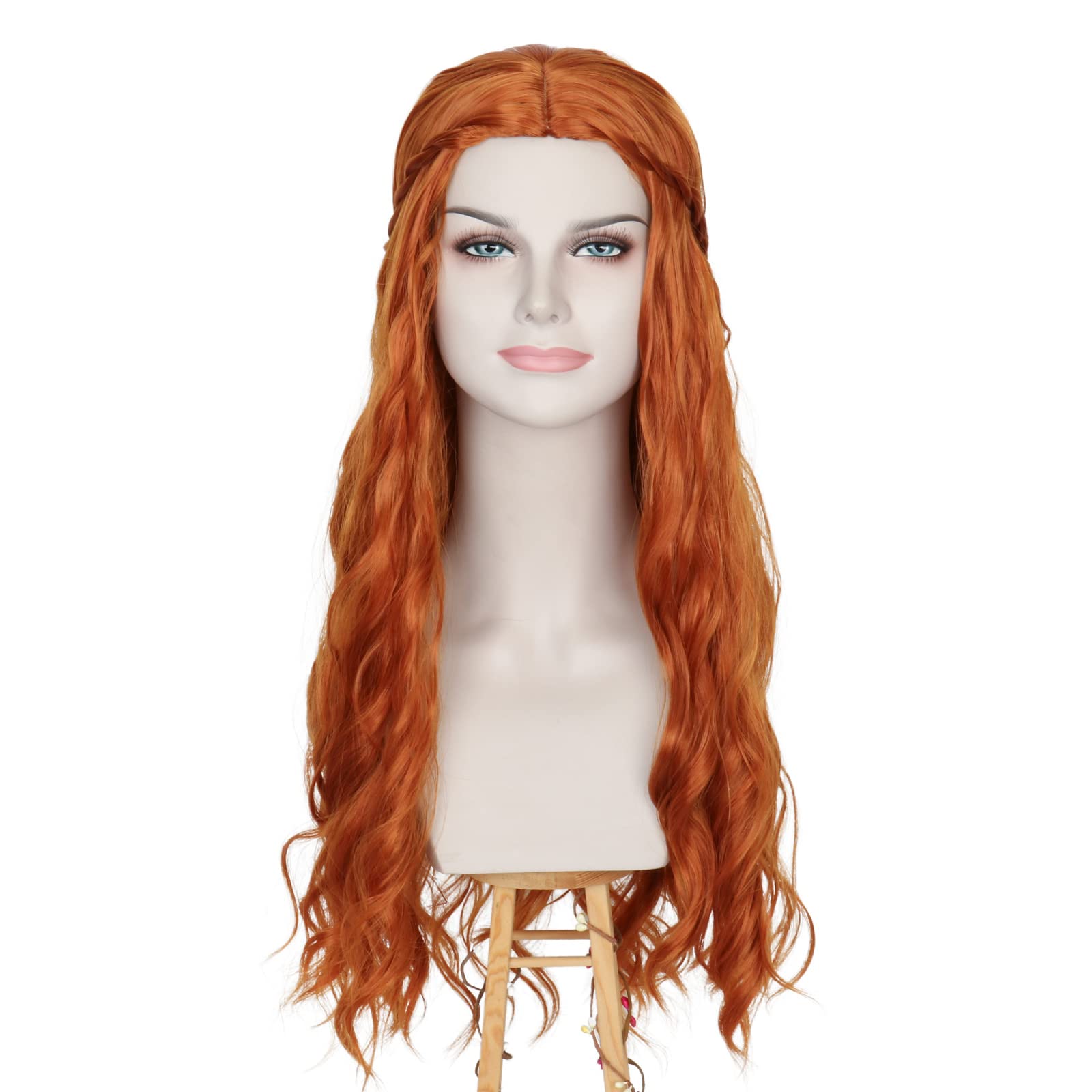Photo 1 of Miss U Hair Long Wavy Women Ginger Red Wig Medieval Renaissance Hippie Halloween Costume Hair Wigs