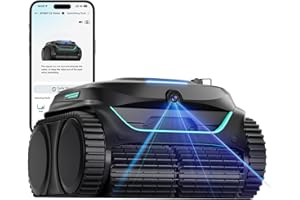 (2025 New) WYBOT C2 Vision Robotic Pool Cleaner with Camera, 8-in-1 Pool Vacuum for Inground Pools, Powerful Suction, Ultra-Fine Filter Pool Robot, Wall Climbing, Smart Navigation, Black