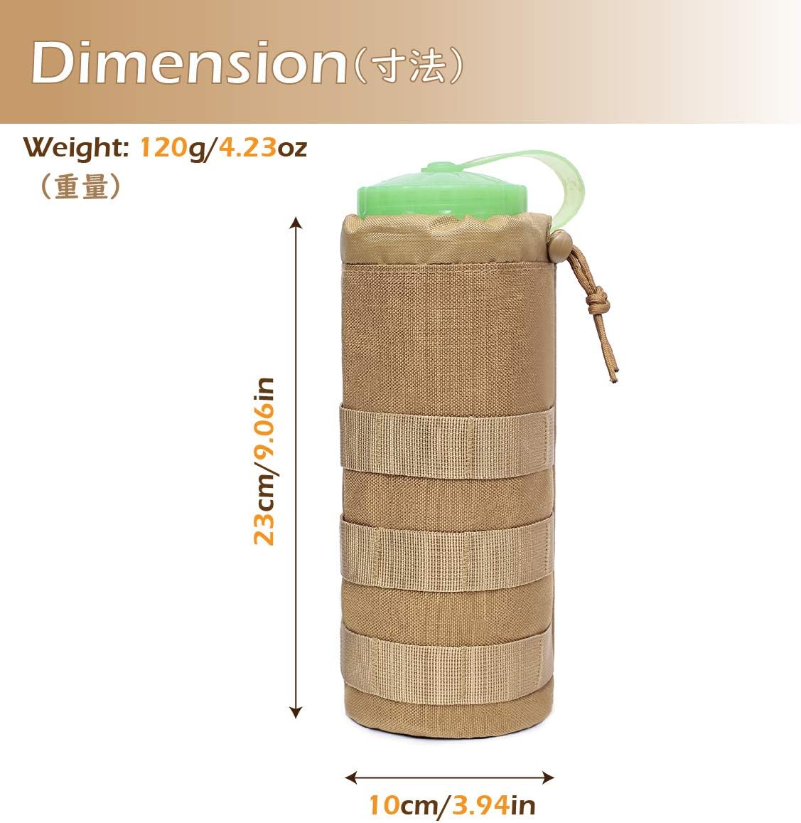 TRIWONDER Tactical Molle Water Bottle Pouch Hydration Carrier with Adjustable Drawstring for Military Backpack Vest - Image 3