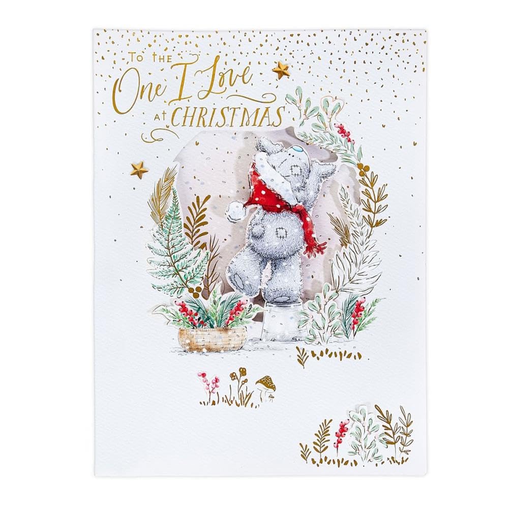 Me To You Tatty Teddy Luxury Handmade Christmas Card In Keepsake Box To The One I Love 12x9ins - Official Collection