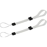 ZedLabz adjustable woven nylon wrist strap for Cameras, MP3 Music Players, electronic devices, Games Controller, Handheld Console, Nintendo DS DS Lite DSi DSi XL 2DS 3DS 3DS XL Wii remote Wii U, Sony PSP 1000 2000 3000 Go PS Vita PS3 Move (White & Black 2 Pack)